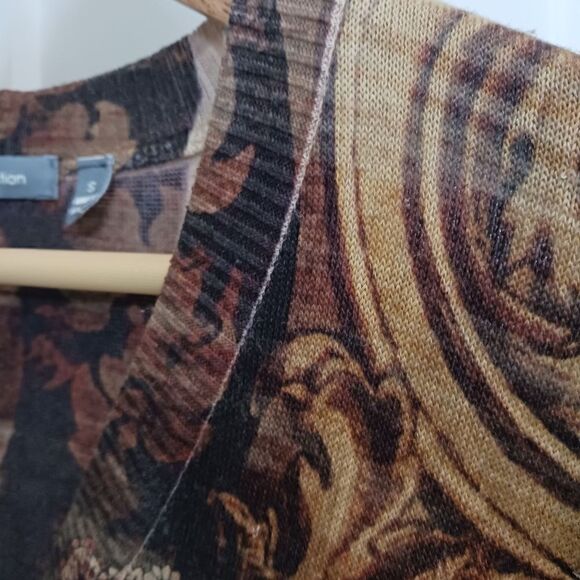 NY Collection Paisley Gold Studded Cardigan - Picture 5 of 15